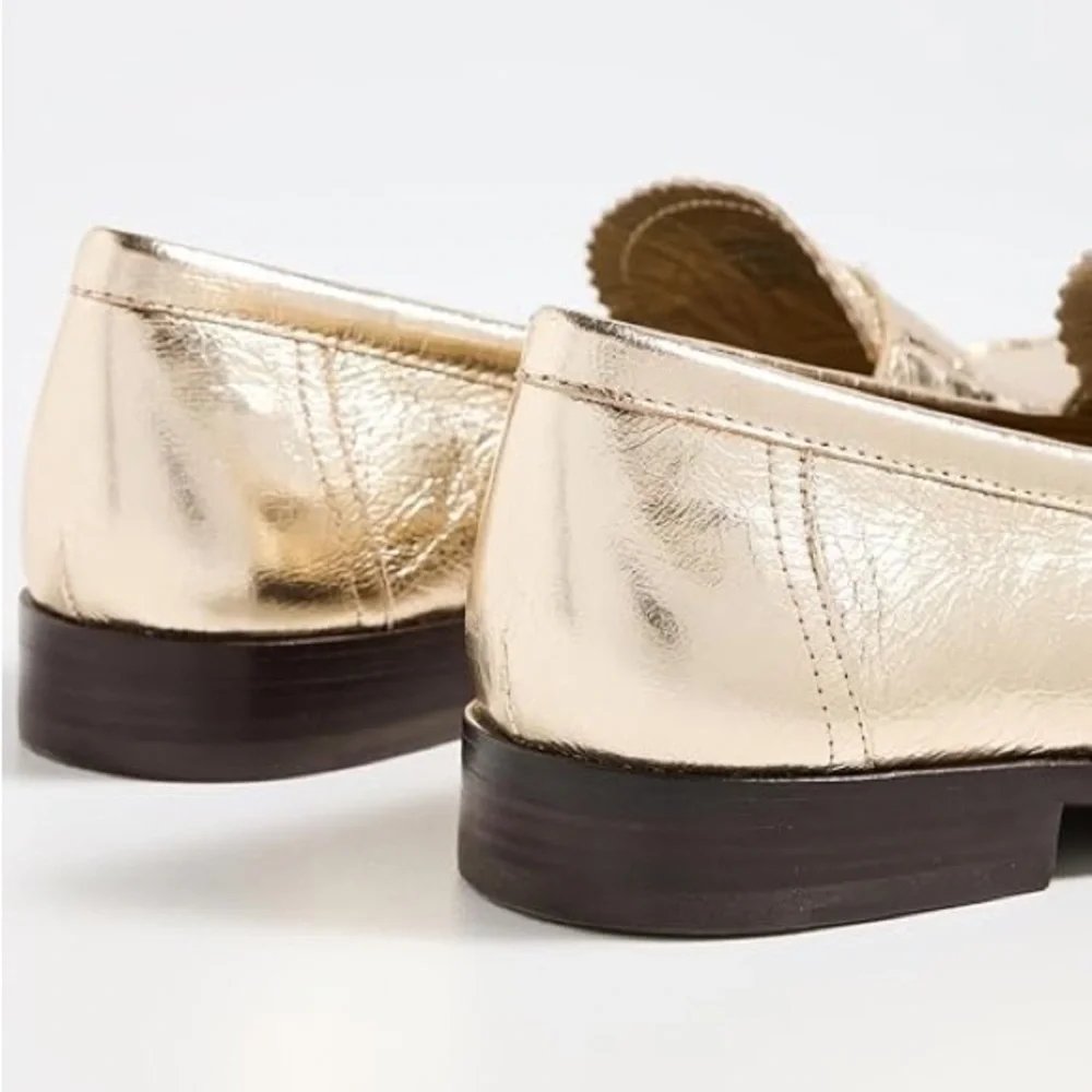 NWT Tory Burch Women’s Metallic Gold Classic Loafers, Color Spark Gold Platinum - Picture 11 of 16